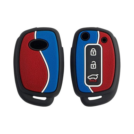 KeyCare Duo Style Key Cover KC D05 for Creta, Alcazar, i20, Venue, i10 Nios, Xcent Flip Keys | 3B Flip Key | Red/Grey KeyCare Duo Style Key Cover KC D05 for Creta, Alcazar, i20, Venue, i10 Nios, Xcent Flip Keys | 3B Flip Key | Red/Grey