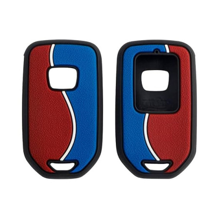 KeyCare Duo Style Silicon Key Cover KC D09 for Honda Elevate City, Jazz, WR-V, Amaze, Civic Smart Keys | Red/Blue KeyCare Duo Style Silicon Key Cover KC D09 for Honda Elevate City, Jazz, WR-V, Amaze, Civic Smart Keys | Red/Blue