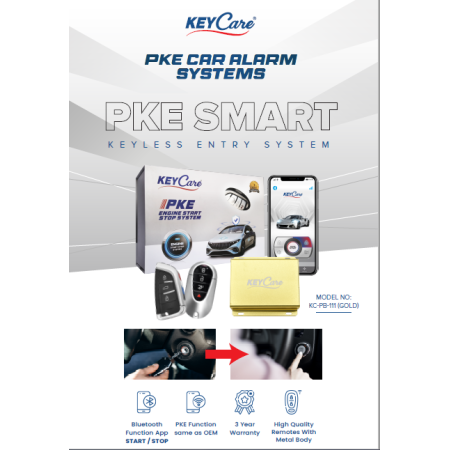 Key Care PKE SMART KEYLESS ENTRY SYSTEM GOLD | BLUETOOTH FUNCTIONAL APP | KC-PB-111-GOLD