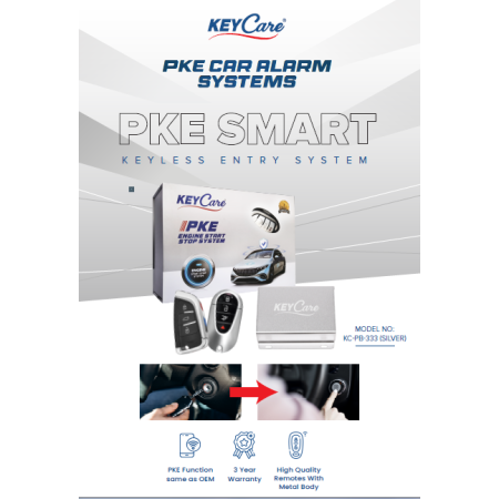 Key Care PKE SMART KEYLESS ENTRY SYSTEM SILVER | BLUETOOTH FUNCTIONAL APP | KC-PB-333-SILVER