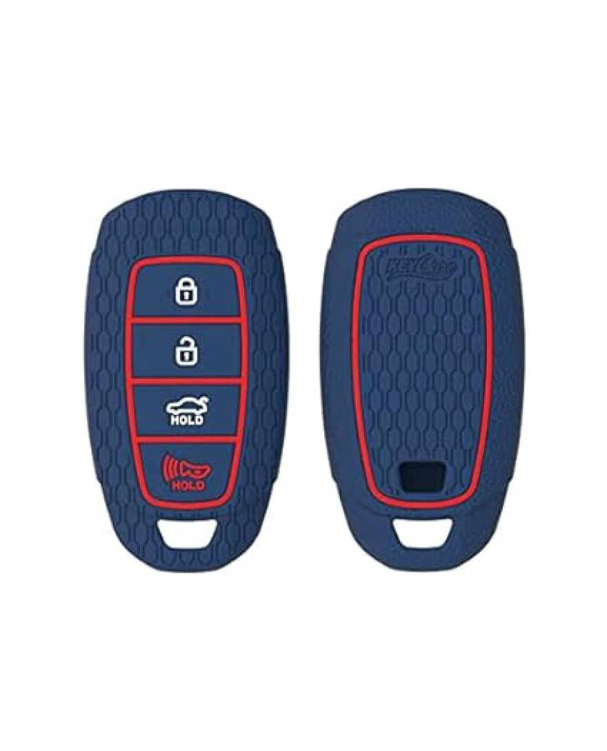 Keycare Silicone Key Cover KC60 fit for Hyundai Verna 2020 4 Button Smart Key | Black
