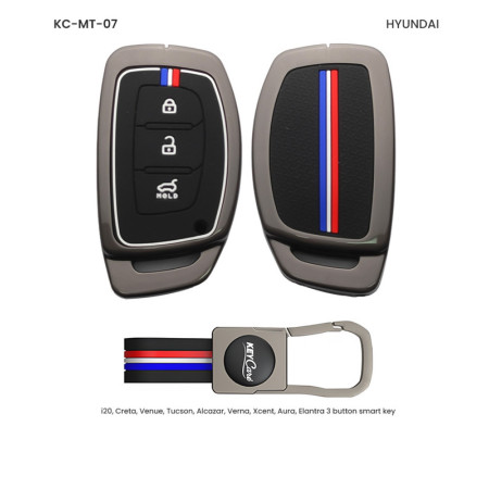 Keycare Metal Key Cover MT-07 for Hyundai Cars
