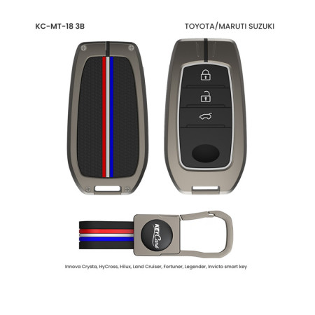 Keycare Metal Key Cover MT-18(3B) for Toyota and Maruti Suzuki Cars