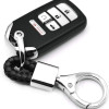 Keycare Car Key Fob Keychains Leather Keys Chain Holder with D-Ring with Screwdriver and Key Rings | Style04 | Black
