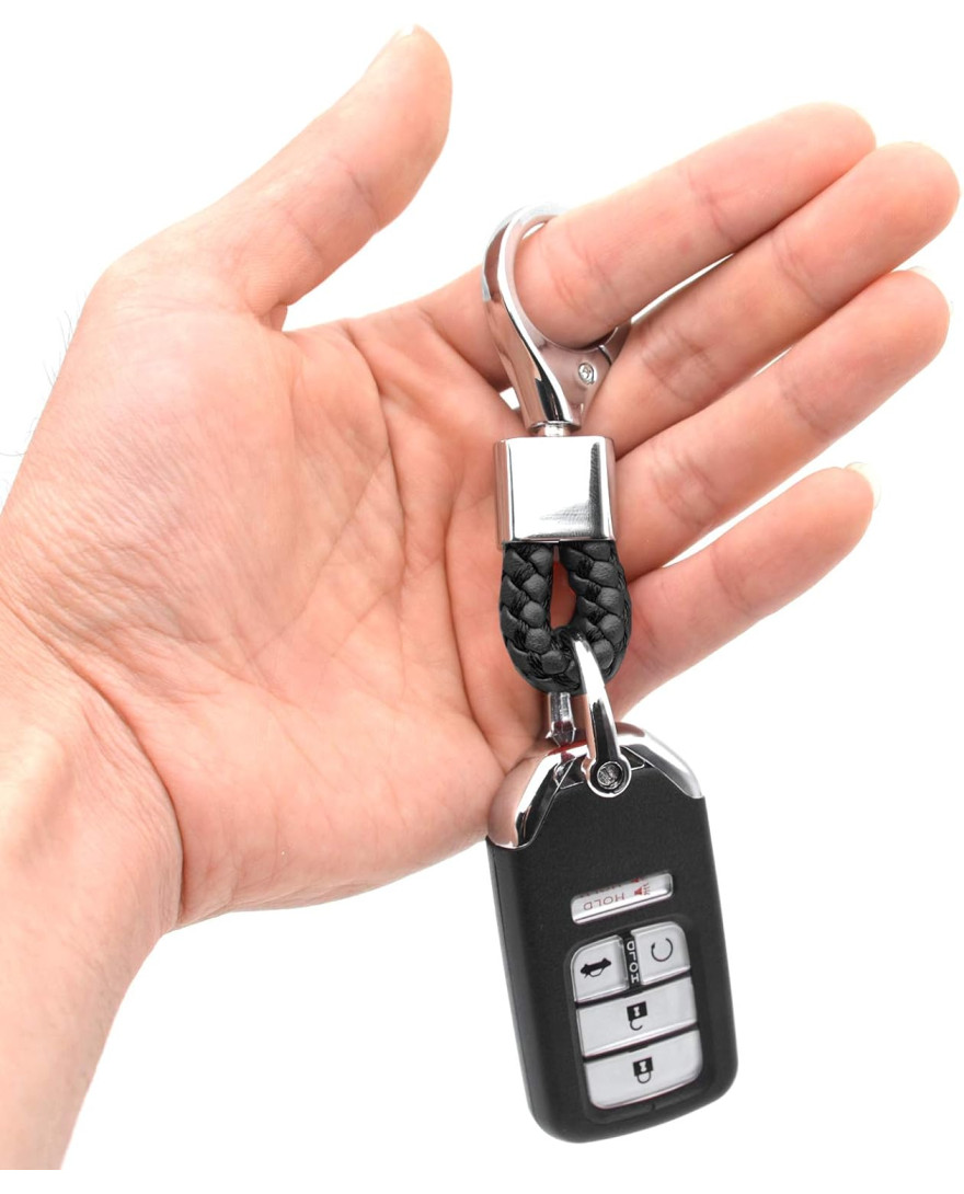 Keycare Car Key Fob Keychains Leather Keys Chain Holder with D-Ring with Screwdriver and Key Rings Style04