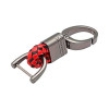 Keycare Car Key Fob Keychains Leather Keys Chain Holder with D-Ring with Screwdriver and Key Rings | Style04 | Red Black