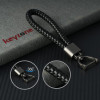Keycare Universal car Key Holder Handwoven Leather Thread Key Chain Keyring | Style01 | Black