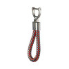 Keycare Universal car Key Holder Handwoven Leather Thread Key Chain Keyring Red Black | Style01