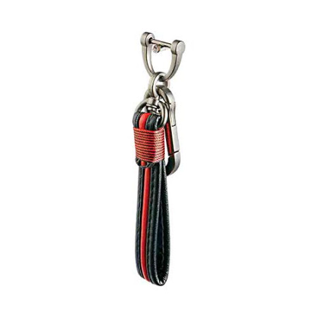 Keycare Universal car Key Holder Rope Leather Key Chain Keyring | Red Black | Style02