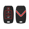 Key Care KLC 61 Silicon Car Key Cover Fit for KIA Sonet 2020, Seltos 2020+ | Black
