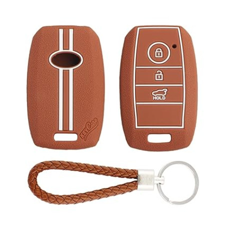 Key Care KLC 61 Silicon Car Key Cover Fit for KIA Sonet 2020, Seltos 2020+ | Brown Key Care KLC 61 Silicon Car Key Cover Fit for KIA Sonet 2020, Seltos 2020+ | Brown