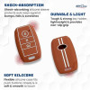 Key Care KLC 61 Silicon Car Key Cover Fit for KIA Sonet 2020, Seltos 2020+ | Brown