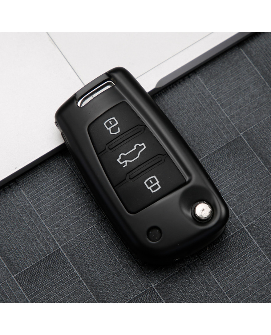 Keycare Premium Metal Alloy Key Cover for Audi A6, A8, Q7, Q8, TT | Matt Black