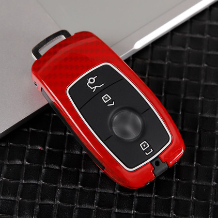Keycare Premium Metal Alloy Key Case for Mercedes Benz E/S/M CLASS | Metal BEN 1 | Red