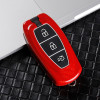 Keycare Premium Metal Alloy Key Case for Ford OLD ECOSPORT | Metal FOR 4 | Carbon Fiber Red Colour