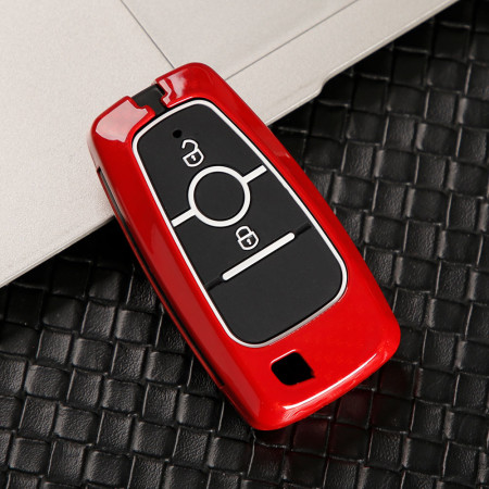 Keycare Premium Metal Alloy Key Case for Ford ECOSPORT 2023-25,FIGO 2023-25 | Metal FOR 8 | Carbon Fiber Red Colour Keycare Premium Metal Alloy Key Case for Ford ECOSPORT 2023-25,FIGO 2023-25 | Metal FOR 8 | Carbon Fiber Red Colour