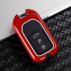 Keycare Premium Metal Alloy Key Case for Honda CITY | Metal HON 2 | Carbon Fiber Red Colour