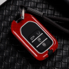Keycare Premium Metal Alloy Key Case for Honda CIVIC | Metal HON 4 | Colour Carbon Fiber Red And Black