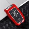 Keycare Premium Metal Alloy Key Case for Kia SELTOS 4B SMART REMOTE | Metal KIA 6 | Red