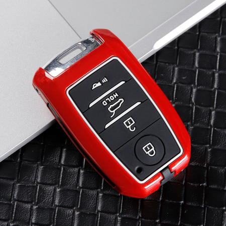 Keycare Premium Metal Alloy Key Case for Kia SELTOS 4B SMART REMOTE | Metal KIA 6 | Red Keycare Premium Metal Alloy Key Case for Kia SELTOS 4B SMART REMOTE | Metal KIA 6 | Red