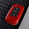 Keycare Premium Metal Alloy Key Case for VW & Skoda TIGUAN, SUPERB, KODIAQ | Metal VW 3 | Red