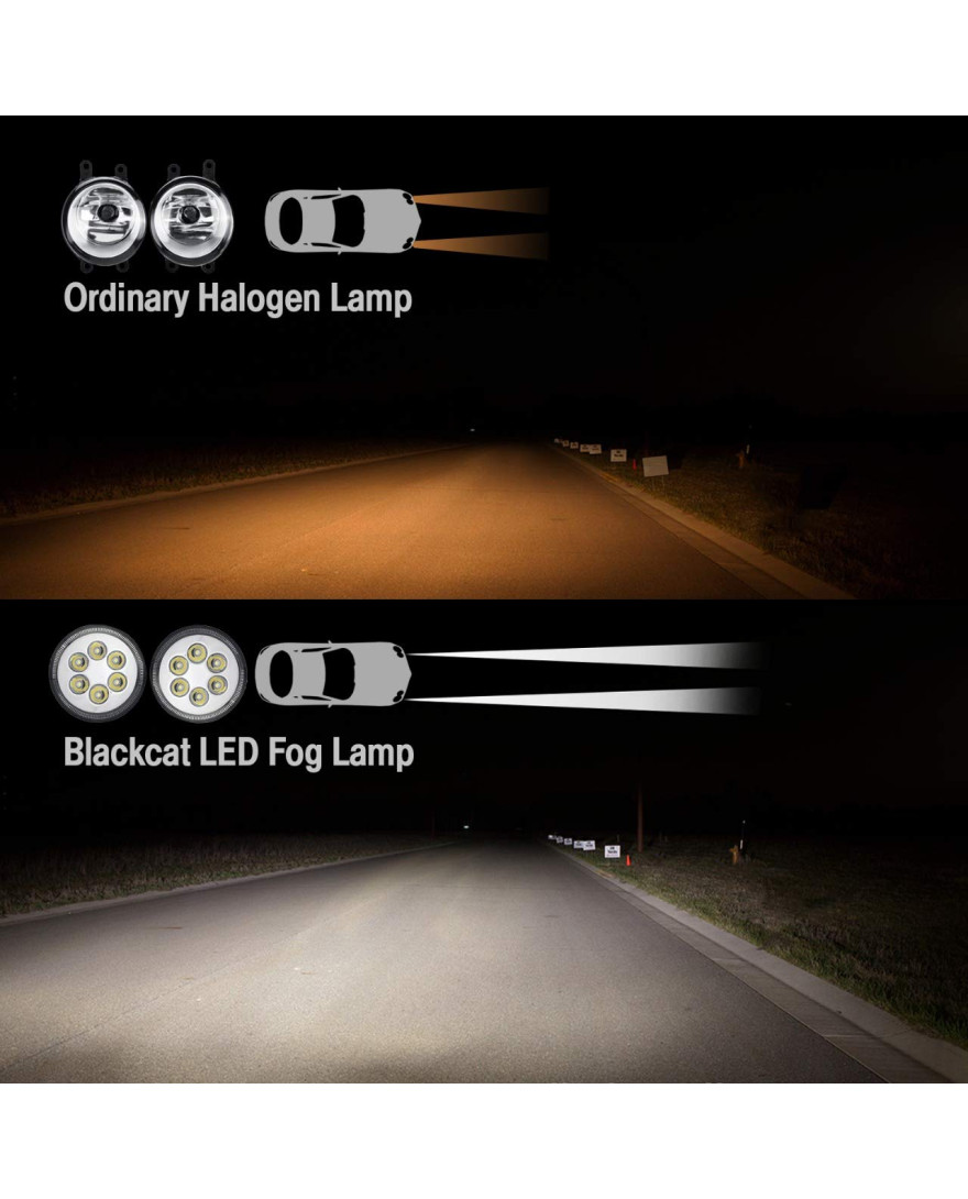 Blackcat LED Fog Lamp for Tata Nexon | OEM Quality | Pair of 2 (Left + Right), White
