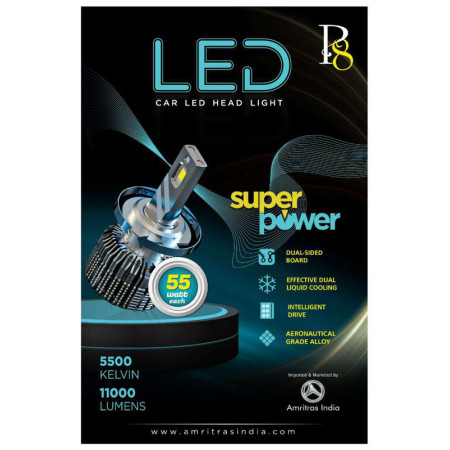 P8 N55 Dual Beam LED Headlight Bulbs | 55W x 2 | High Brightness Automotive Light Upgrade | 5500K | WHITE P8 N55 Dual Beam LED Headlight Bulbs | 55W x 2 | High Brightness Automotive Light Upgrade | 5500K | WHITE