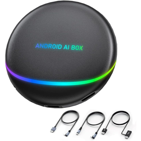 Langruige CarPlay AI BOX PCS47 2024 Edition Plug-and-Play Car Dongle, Wireless, Wireless, Android Auto Adapter, Car Play, Android Widget, Freely Possible, 8G + 128G HDMI Output, SIM Card