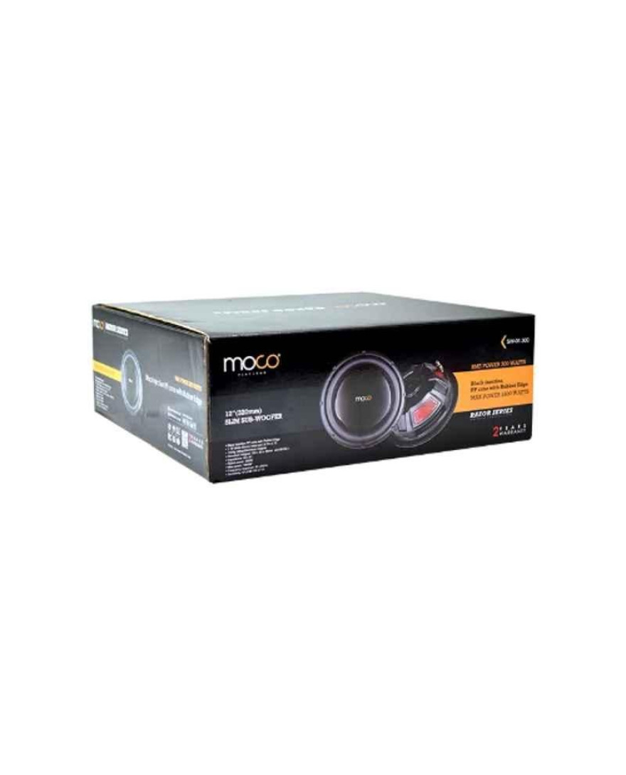 moco SW-01.300 12 Inch Slim SubWoofer| Black Injection PP Cone | Rubber Edge | RMS 300Watts | Subwoofer Passive