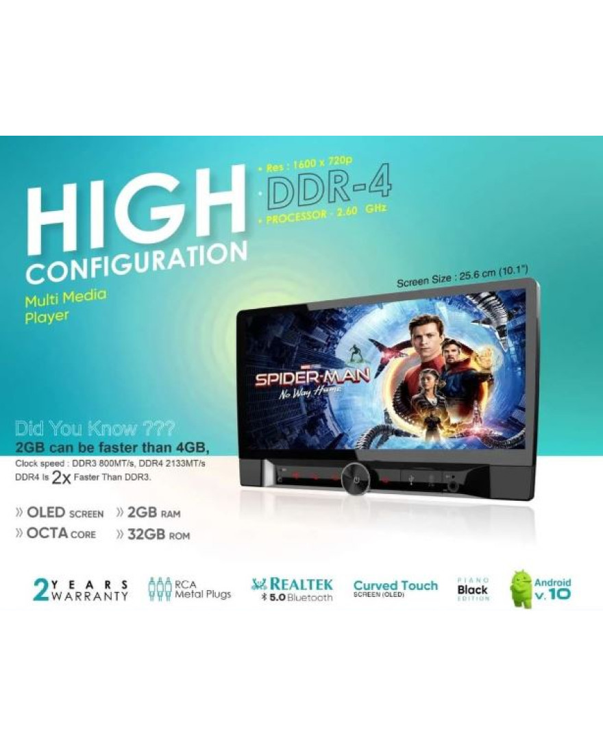 Moco Infotainment XG-01 | High Configuration  Facelift Multimedia Player | DDR4 02GB RAM | 4G Internet Inside | ARM Cortex A55 Octa Core Processor | Pre Out 4V