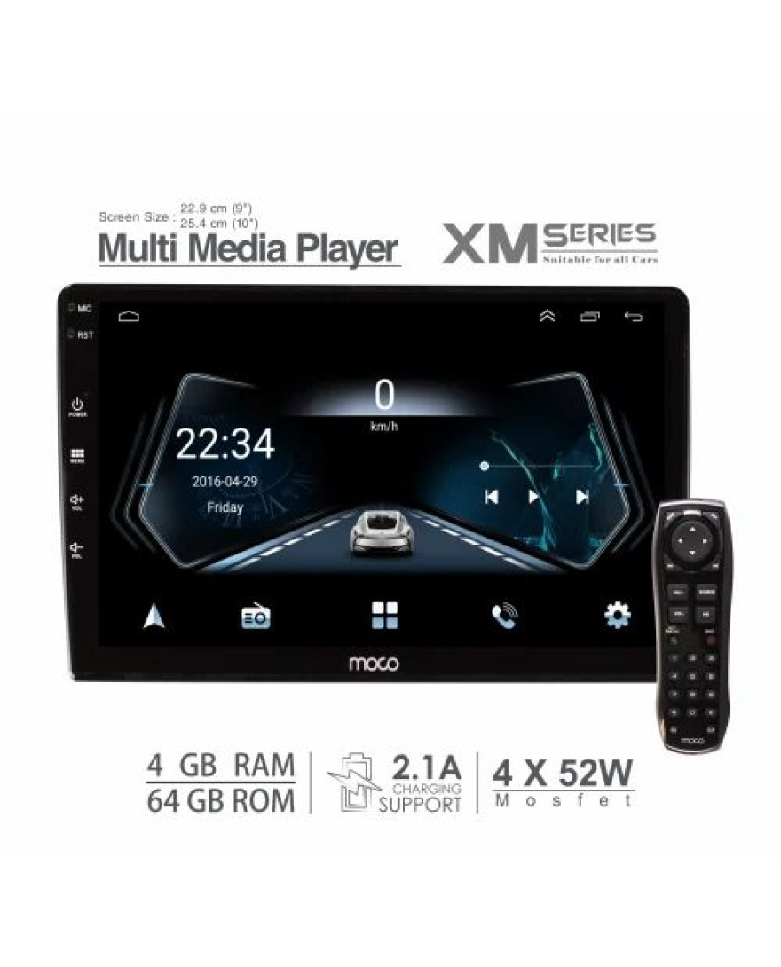 Moco XM+ Android | DSP | 8 Core Processor Android V10 | 5.1 CH output | For All Cars Fitment | 10 Inch | 4GB RAM|64GB ROM