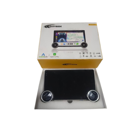 Cityride Dual Knob 10.1 Inch 2K FHD Car Android Player 4GB/32 GB ROM/Wireless Apple Car Play/Wireless Android Auto
