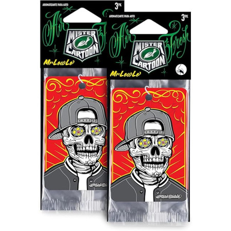 Turtle Wax X Mister Cartoon Air Fresh Odor Neutralizing Hanging Paper Air Freshener, Long Lasting, for Car And Home , Smile Now Cry Later Fragrance | Pack of 3