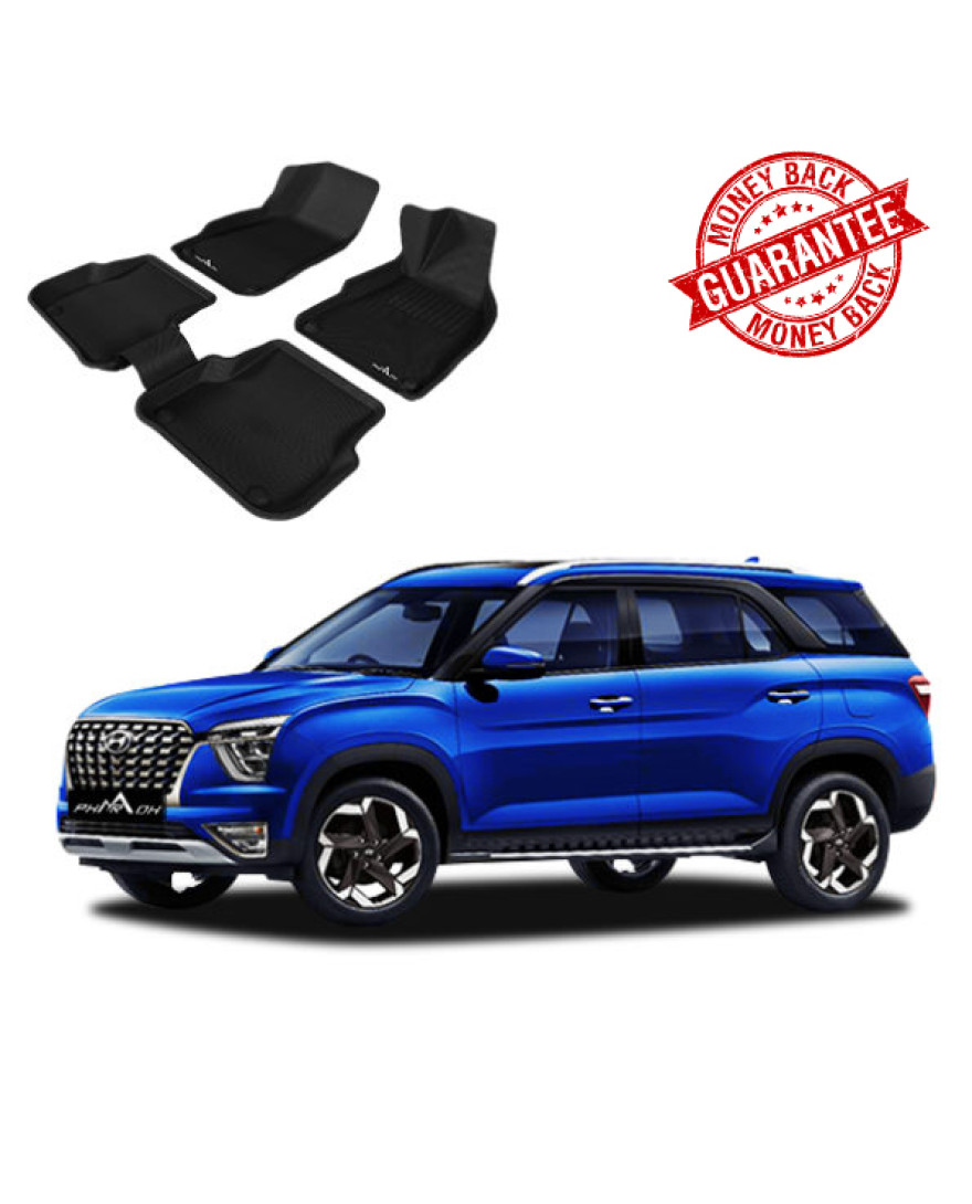 3D PHARAOH HYUNDAI ALCAZAR 3 ROWS Car Floor Mats | Custom Fit, All-Weather, Non-Slip, Odorless, Eco-Friendly | 3 PCS