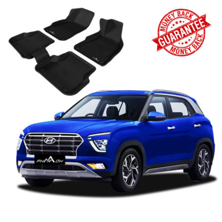 3D PHARAOH HYUNDAI CRETA Car Floor Mats | Custom Fit, All-Weather, Non-Slip, Odorless, Eco-Friendly | 3 PCS 3D PHARAOH HYUNDAI CRETA Car Floor Mats | Custom Fit, All-Weather, Non-Slip, Odorless, Eco-Friendly | 3 PCS
