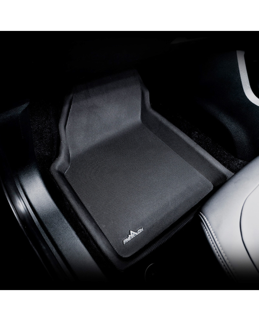 3D PHARAOH TATA SAFARI MANUAL 3 ROWS Car Floor Mats | Custom Fit, All-Weather, Non-Slip, Odorless, Eco-Friendly | 4 PCS