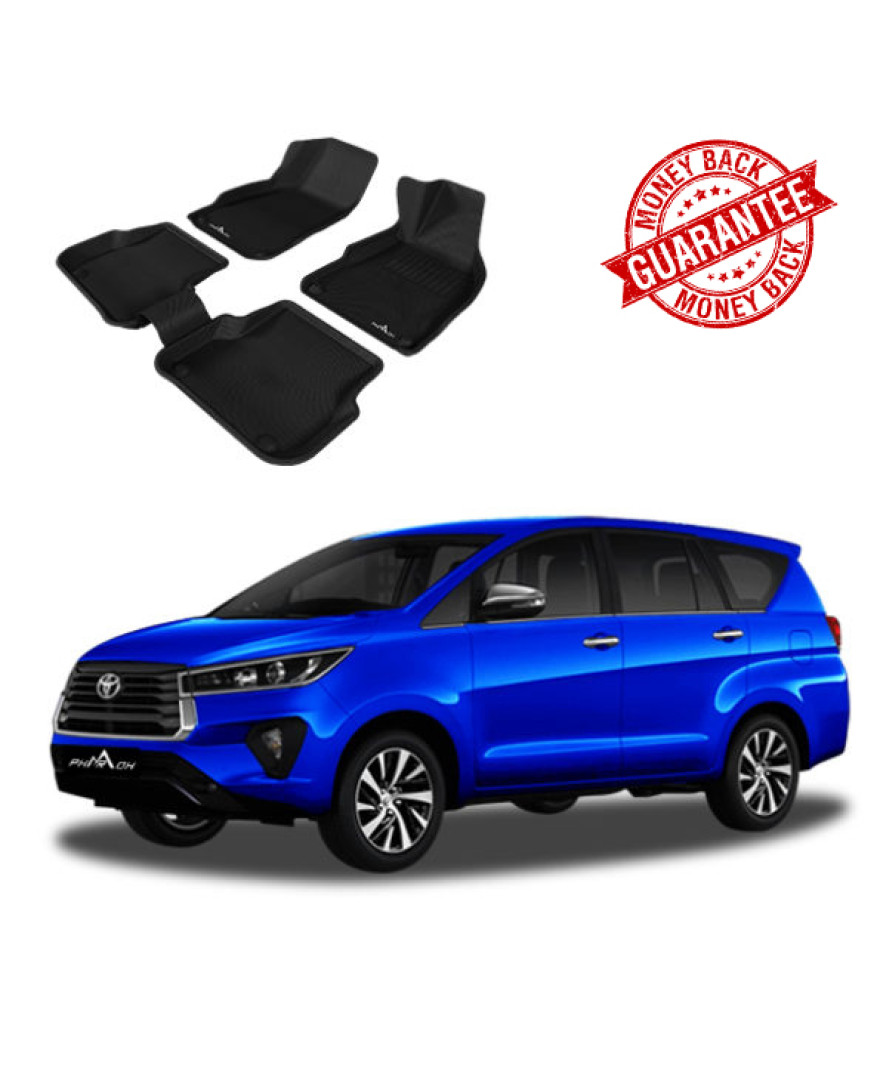3D PHARAOH TOYOTA FORTUNER/INNOVA MANUAL 3 ROWS CAR FLOOR MATS | 4 PCS