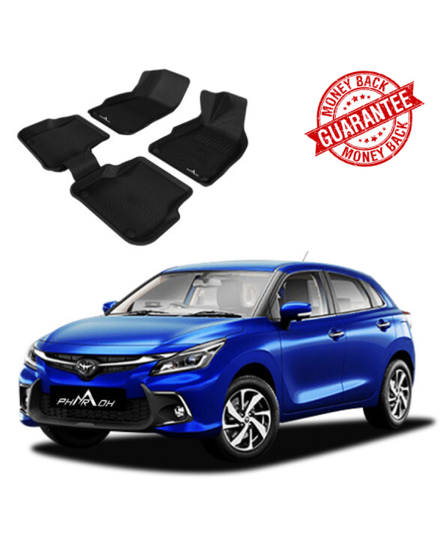 3D PHARAOH TOYOTA GLANZA  Car Floor Mats | Custom Fit, All-Weather, Non-Slip, Odorless, Eco-Friendly | 3 PCS
