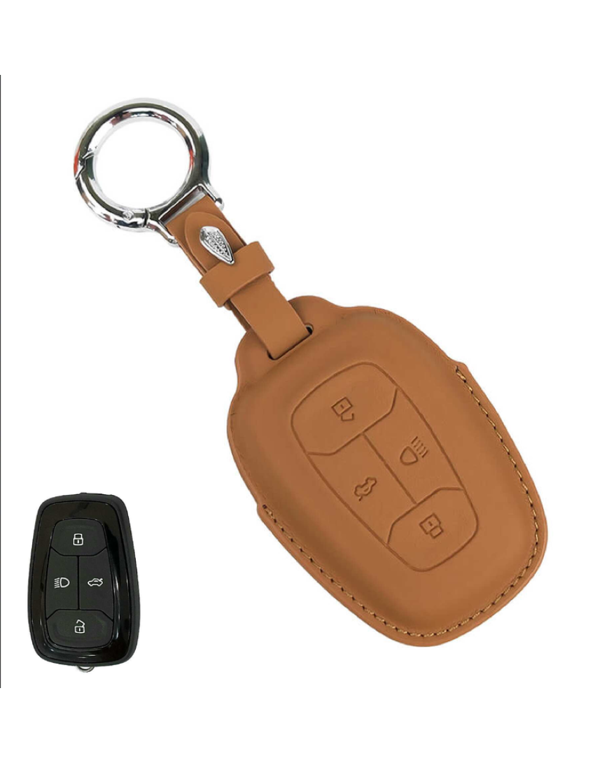 KeyCare PU 3D TATA Pure Vegan Leather Series Key Cover With Key Chain 08