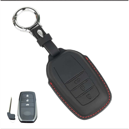 KeyCare PU 3D Toyota 3 Button Pure Vegan Leather Series Key Cover With Key Chain 18 KeyCare PU 3D Toyota 3 Button Pure Vegan Leather Series Key Cover With Key Chain 18
