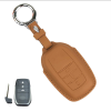 KeyCare PU 3D Toyota 3 Button Pure Vegan Leather Series Key Cover With Key Chain 18