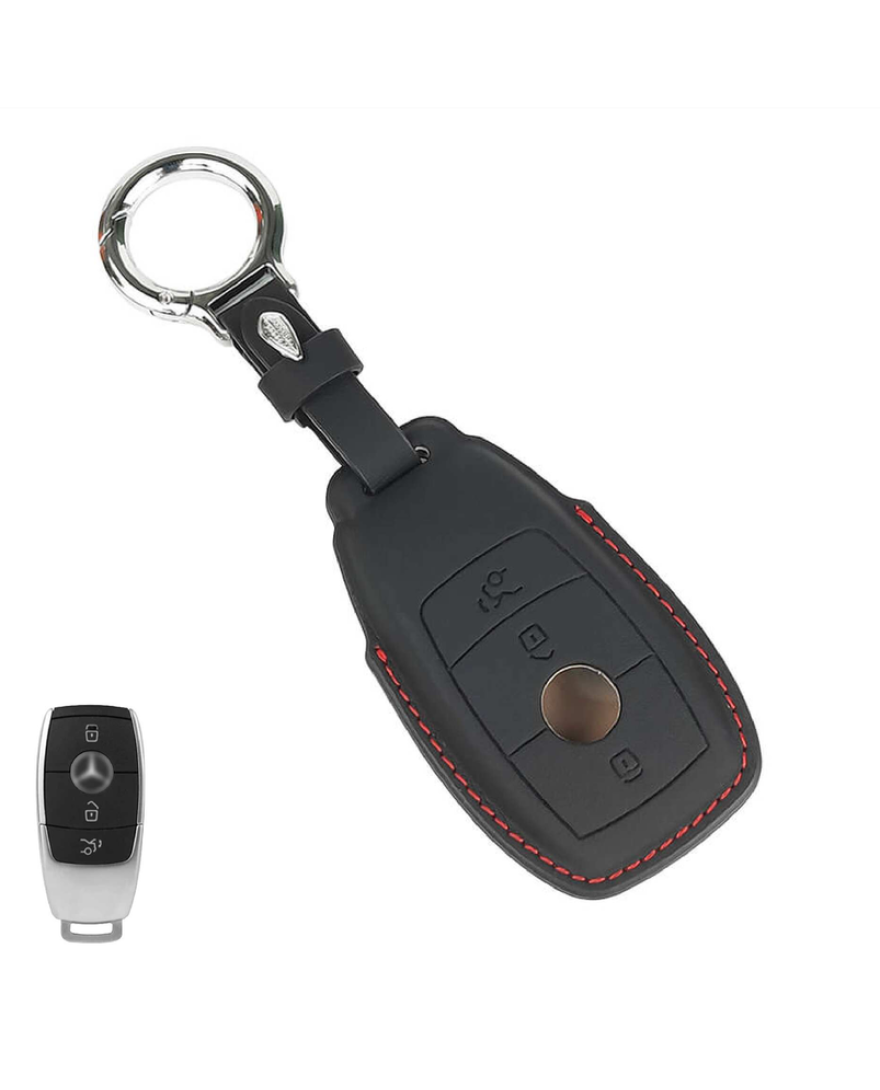 KeyCare PU 3D Mercedes Benz Pure Vegan Leather Series Key Cover With Key Chain 70