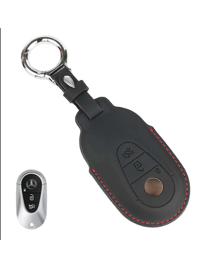 KeyCare PU 3D Mercedes Benz Pure Vegan Leather Series Key Cover With Key Chain 71