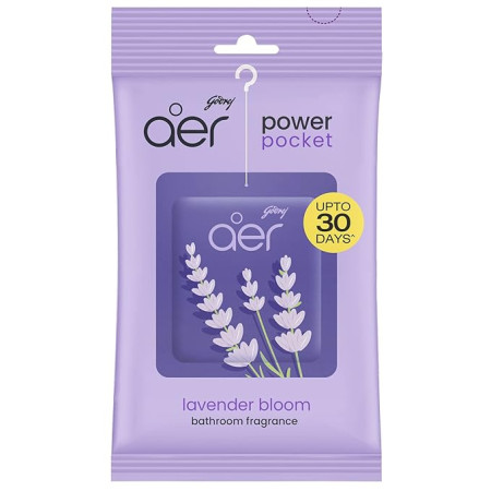 Godrej aer Power Pocket | Car And Bathroom freshener | Levender Bloom | 10g | Lasts up to 30 days | Car Air freshener