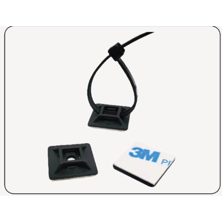 Quaden Cable Tie Holder of Dimension 30x30 | Black Color | 50 pcs pack | QCT-3030