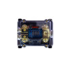 Quaden Distribution Block 1*0GA in x 2*4/8GA out | with 100 amp ANL fuse And Digital Display | QDB-1x2-ANL100DD