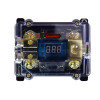 Quaden Distribution Block 1*0GA in x 2*4/8GA out | with 150 amp ANL fuse And Digital Display | QDB-1x2-ANL150DD