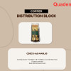 Quaden Copper Distribution Block 1:2 with 60Amp Mini ANL Fuse | Real Gold Plated Finish | QDBCG-1x2-MANL60