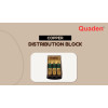 Quaden Copper Distribution Block 1:3 with 60Amp Mini ANL Fuse | Real Gold Plated Finish | QDBCG-1x3-MANL60