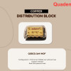 Quaden Copper Distribution Block 3*0/4GA in x 4*4/8GA out without Fuse | Real Gold Plated Finish | QDBCG-1x2-WOF